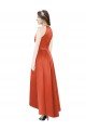 Affordable Full Length Halter Satin Bridesmaid Dress with Hi-Low Hem Detail