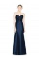 Affordable Full Length Strapless Satin Bridesmaid Dress with Lace Sweetheart Neckline