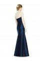 Affordable Full Length Strapless Satin Bridesmaid Dress with Lace Sweetheart Neckline