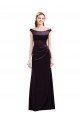Affordable Off The Shoulder Long Satin Bridesmaid Dress with Asymmetrical Pleated Bodice