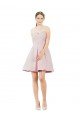 Affordable Short Knee Length Sweetheart Satin Cocktail Bridesmaid Dress