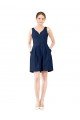 Affordable V-Neck A-Line Satin Cocktail Bridesmaid Dress with Pockets