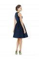 Affordable Short Halter Cocktail Length Luxe Satin Cocktail Bridesmaid Dress