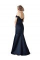 Affordable Fit and Flare Satin Bridesmaid Dress / Prom Dress with Off the Shoulder Neckline
