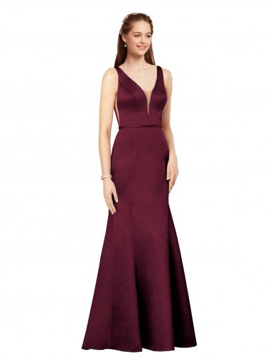 Affordable Sexy Formal Satin Bridesmaid Dress / Prom Dress with Side Cutouts