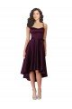 Affordable Elegant High Low Satin Bridesmaid Dress / Prom Dress with Criss Cross Back