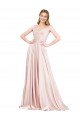 Affordable A-Line Off the Shoulder Sweetheart Formal Satin Bridesmaid Dress / Prom Dress