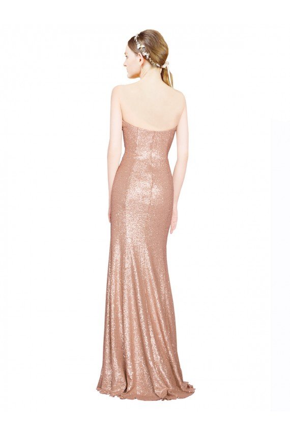 Affordable Sweetheart Full Length Long Formal Sequin Bridesmaid Dress / Prom Dress