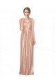 Affordable Draped V-Neck Striking Sheath Floor Length Formal Sequin Bridesmaid Dress / Prom Dress