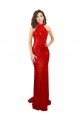 Affordable Halter High Neck Mermaid Open Back Formal Sequin Bridesmaid Dress / Prom Dress