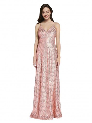 Affordable High Neck Low Back Sparkling Formal Sequin Bridesmaid Dress / Prom Dress