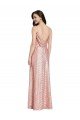 Affordable High Neck Low Back Sparkling Formal Sequin Bridesmaid Dress / Prom Dress