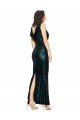 Affordable V-Neck Full Length Formal Sequin Bridesmaid Dress / Prom Dress with Draped Back