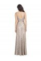 Affordable V-Neck Fully Sequin Formal Bridesmaid Dress / Prom Dress with V-Back and Front Slit