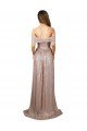 Affordable Strapless Scoop Neck Off the Shoulder Long Formal Sequin Bridesmaid Dress / Prom Dress with High Slit