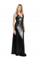 Affordable Full Length A-Line Formal Sequin Bridesmaid Dress / Prom Dress with Spaghetti Straps V-Neckline