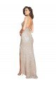 Affordable Ruched Back Mermaid Formal Sparkling Sequin Bridesmaid Dress / Prom Dress with Beaded Spaghetti Straps