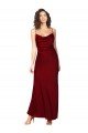 Affordable Cowl Neck Low Back Formal Silky Satin Bridesmaid Dress / Prom Dress with Thin Back Straps