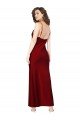 Affordable Cowl Neck Low Back Formal Silky Satin Bridesmaid Dress / Prom Dress with Thin Back Straps