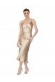 Affordable Empire Waist Formal Silky Satin Cocktail Midi Bridesmaid Dress / Prom Dress