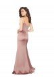 Affordable Floor Length Formal Silky Satin Bridesmaid Dress / Prom Dress with Front Skirt Slit