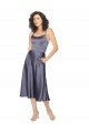 Affordable Midi Cocktail Length Silky Satin Bridesmaid Dress / Prom Dress with Open Tied Back & Pockets