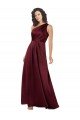 Affordable One Shoulder Formal Silky Satin Bridesmaid Dress / Prom Dress with Subtle Pleats
