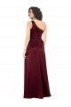 Affordable One Shoulder Formal Silky Satin Bridesmaid Dress / Prom Dress with Subtle Pleats