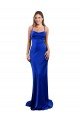 Affordable Open Back Cowl Neck Long Formal Silky Satin Bridesmaid Dress / Prom Dress