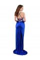 Affordable Open Back Cowl Neck Long Formal Silky Satin Bridesmaid Dress / Prom Dress