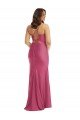 Affordable Cowl-Neck Open Tie-Back Formal Silky Satin Mermaid Bridesmaid Dress / Prom Dress with Frong Slit