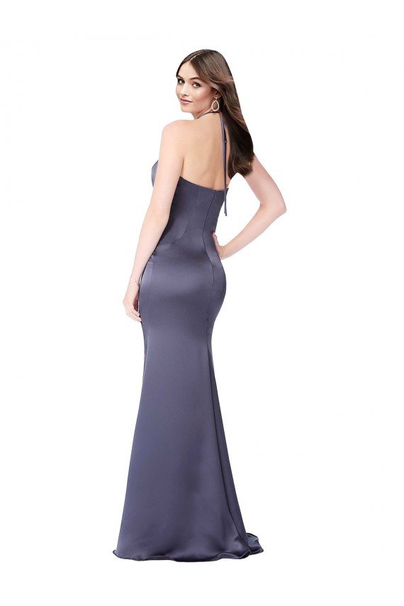 Affordable Fit and Flare Formal Silky Satin Bridesmaid Dress / Prom Dress