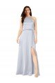 Affordable Halter Neck Formal Silky Satin Bridesmaid Dress with Strappy Back