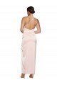 Affordable One Shoulder Full Length Long Silky Satin Bridesmaid Dress / Prom Dress with Thigh Split