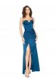 Affordable Full Length Bustier Style Long Formal Silky Satin Bridesmaid Dress / Prom Dress with Low Back