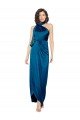 Affordable High Halter Neck Formal Silky Satin Bridesmaid Dress / Prom Dress with Sash Overlay and Side Split