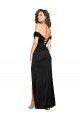 Affordable Fitted Sweetheart Neckline Formal Silky Satin Bridesmaid Dress / Prom Dress with Off the Shoulder Sleeves and High Slit