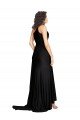 Affordable Floor Length One Shoulder Formal Silky Satin Bridesmaid Dress / Prom Dress with Side Slit