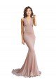 Affordable Deep V-Neck Mermaid Low Back Long Formal Spandex Bridesmaid Dress / Prom Dress