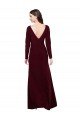 Affordable Long Sleeves Spandex Bridesmaid Gown with Front Slit