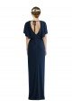 Affordable Open Back Short Sleeves Draped Tulip Skirt Maxi Spandex Bridesmaid Dress / Prom Dress
