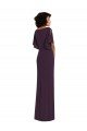 Affordable Faux Wrap Split Sleeves Formal Maxi Spandex Bridesmaid Dress / Prom Dress with Cascade Skirt