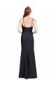 Affordable Long Chiffon Bridesmaid Dress / Prom Dress with Lace Bodice and Curved V-Neckline