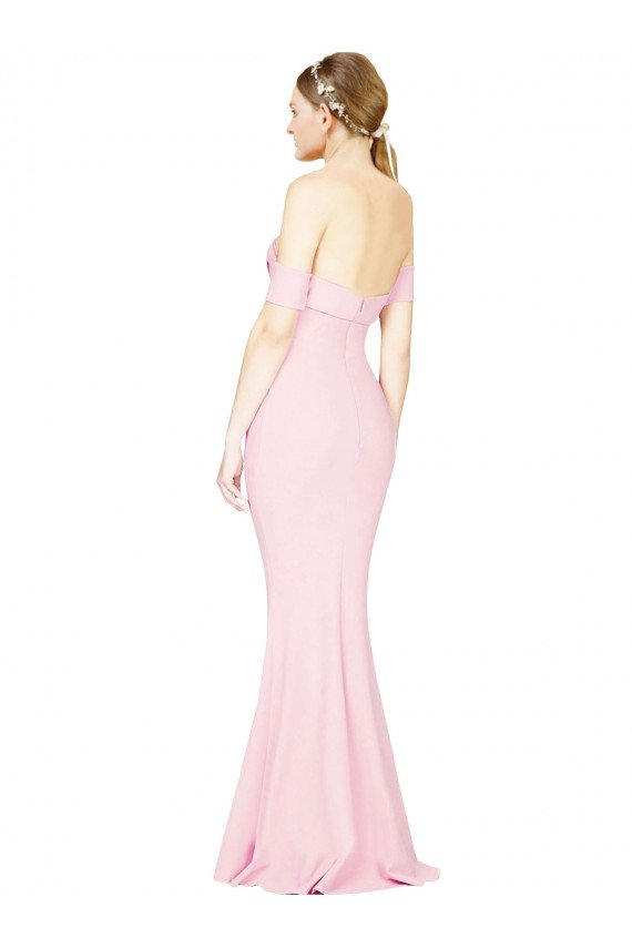 Affordable Full Length Off the Shoulder Bridesmaid Dress / Prom Dress with Twist Front