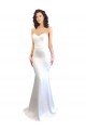 Affordable Sweetheart Strapless High Neck Long Formal Crepe Bridesmaid Dress / Prom Dress