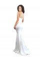 Affordable Sweetheart Strapless High Neck Long Formal Crepe Bridesmaid Dress / Prom Dress