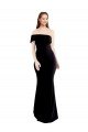 Affordable Asymmetrical Draped Off the Shoulder Banded Formal Crepe Bridesmaid Dress / Prom Dress