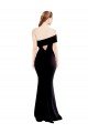 Affordable Asymmetrical Draped Off the Shoulder Banded Formal Crepe Bridesmaid Dress / Prom Dress