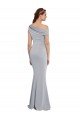 Affordable Off the Shoulder Asymmetrical Mermaid Formal Crepe Bridesmaid Dress / Prom Dress