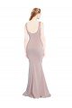 Affordable Sleeveless Scoop Neck Fully Lined Formal Crepe Bridesmaid Dress / Prom Dress
